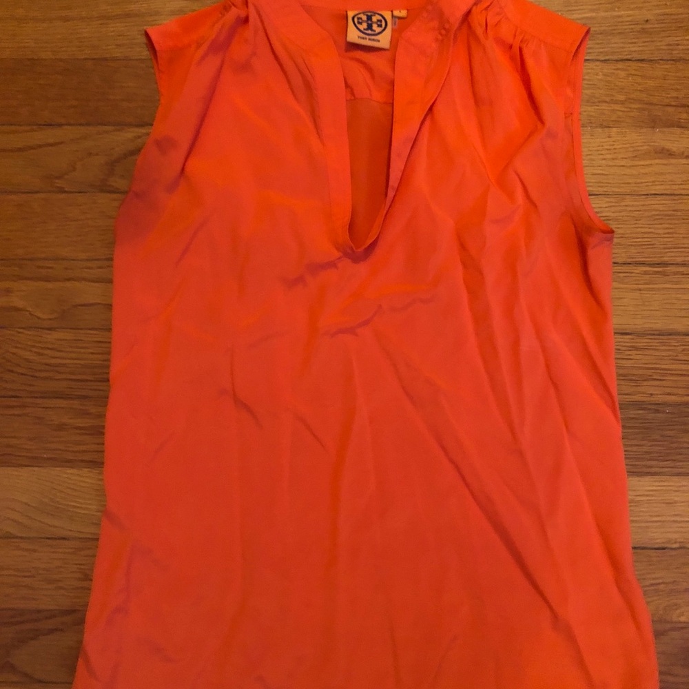 Tory Burch Orange Sleeveless Shirts Size 4